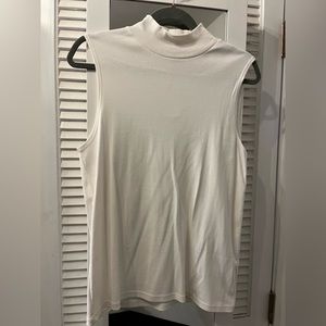 White & Black J. Crew Mock Neck Tanks
